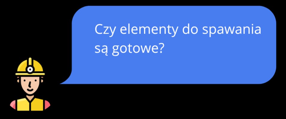 Wiadomość o wyjściu z hali